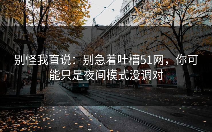 别怪我直说：别急着吐槽51网，你可能只是夜间模式没调对